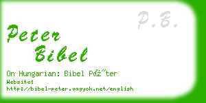 peter bibel business card